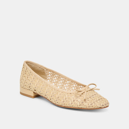 Dolce Vita Ulicia Lt Natural Cross Hatch Raffia Ballet Flats