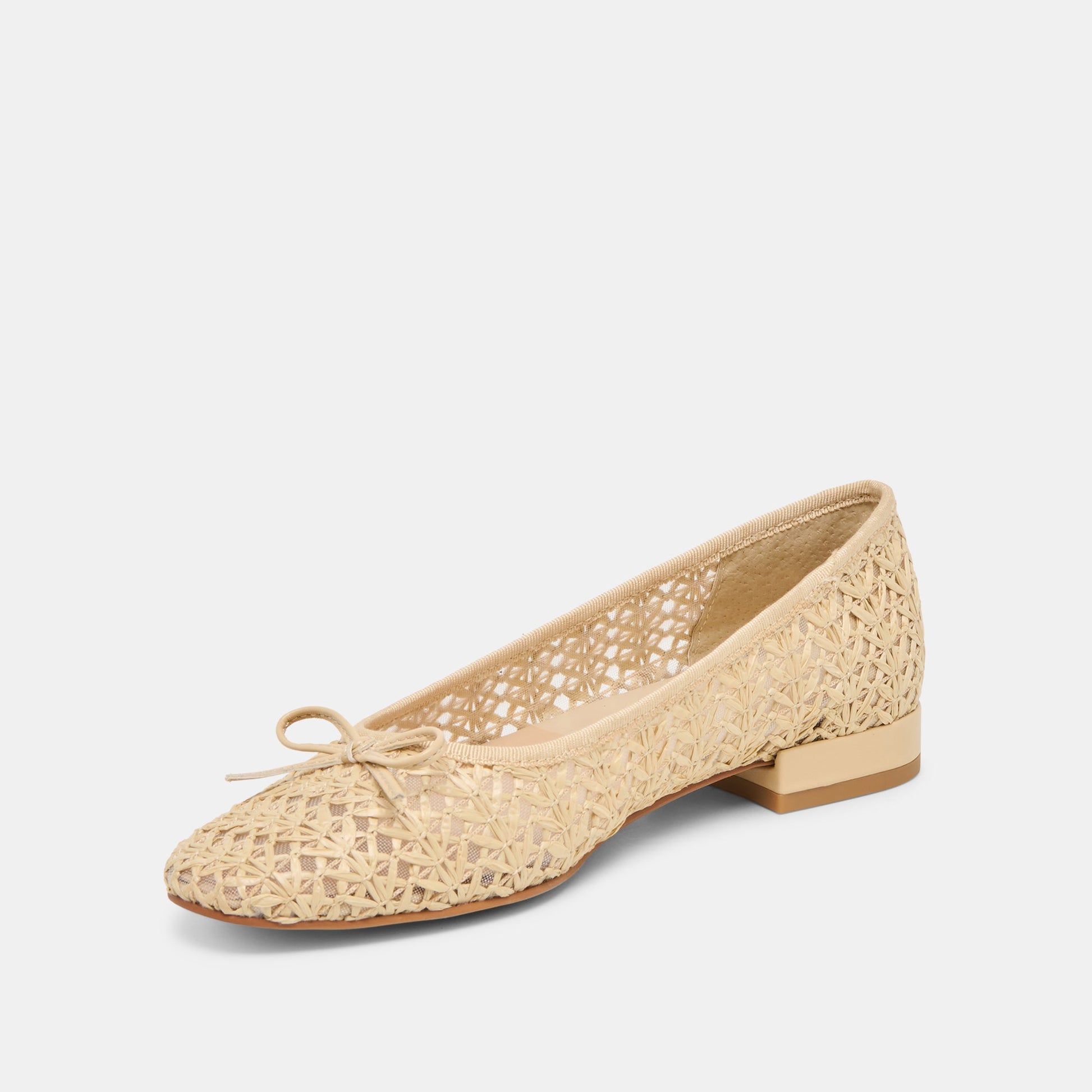Dolce Vita Ulicia Lt Natural Cross Hatch Raffia Ballet Flats