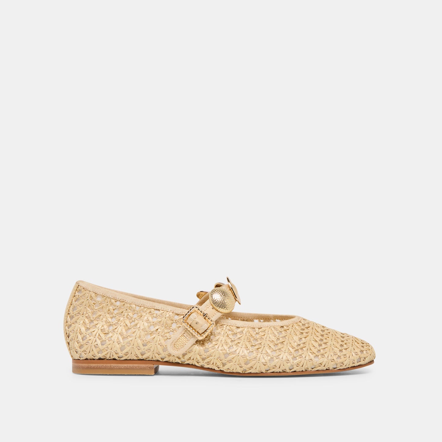 Dolce Vita Relan Natural Cross Hatch Raffia Ballet Flats