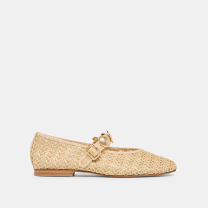 Dolce Vita Relan Natural Cross Hatch Raffia Ballet Flats