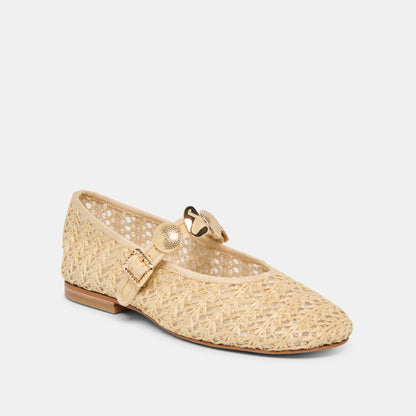 Dolce Vita Relan Natural Cross Hatch Raffia Ballet Flats