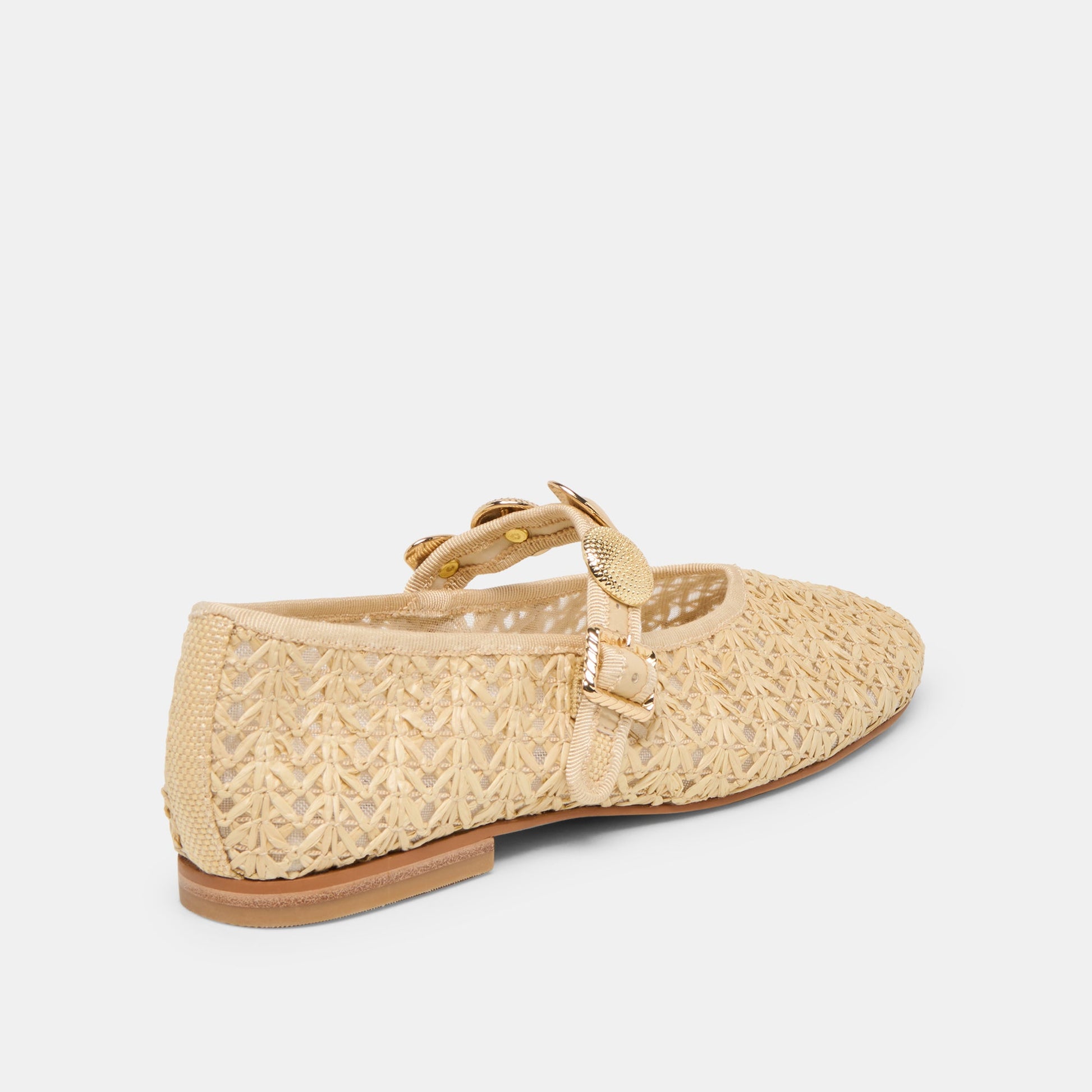 Dolce Vita Relan Natural Cross Hatch Raffia Ballet Flats