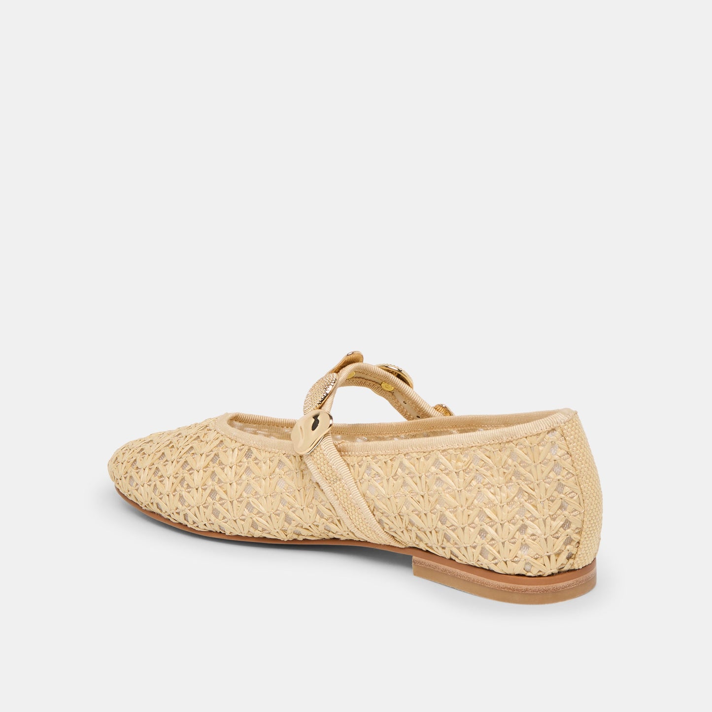 Dolce Vita Relan Natural Cross Hatch Raffia Ballet Flats