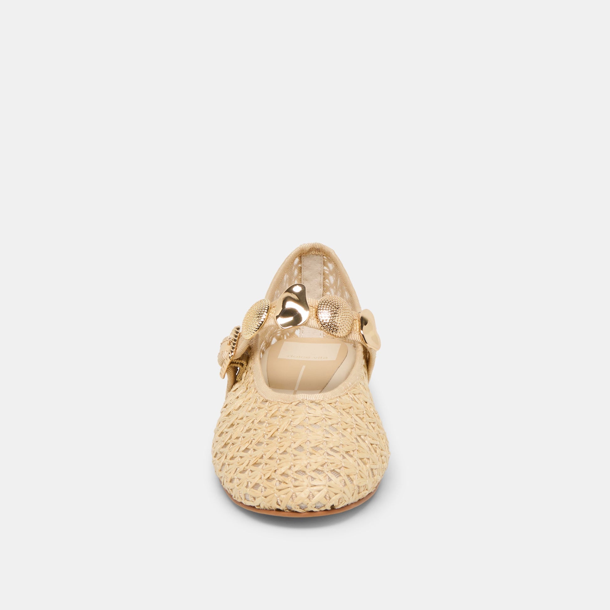 Dolce Vita Relan Natural Cross Hatch Raffia Ballet Flats