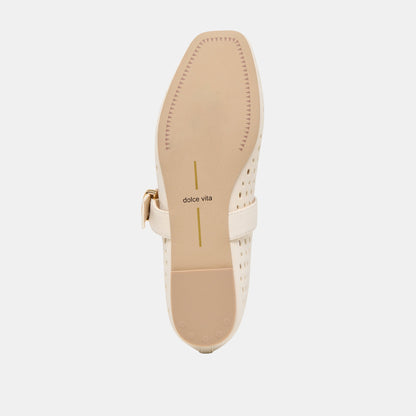 Dolce Vita Mikel Creme Perforated Suede Ballet Flats