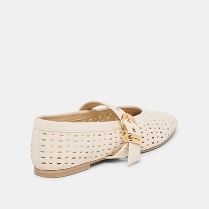 Dolce Vita Mikel Creme Perforated Suede Ballet Flats