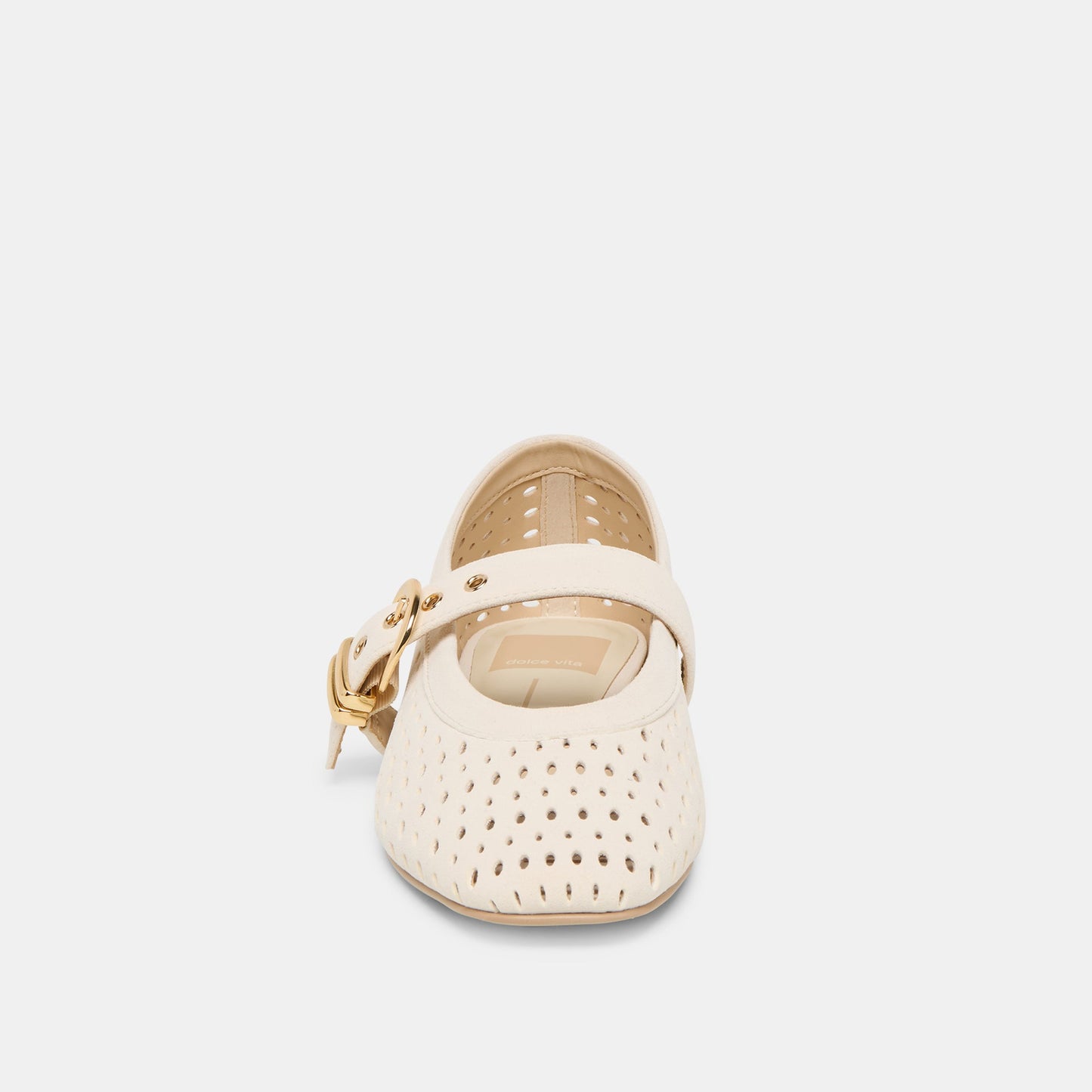 Dolce Vita Mikel Creme Perforated Suede Ballet Flats