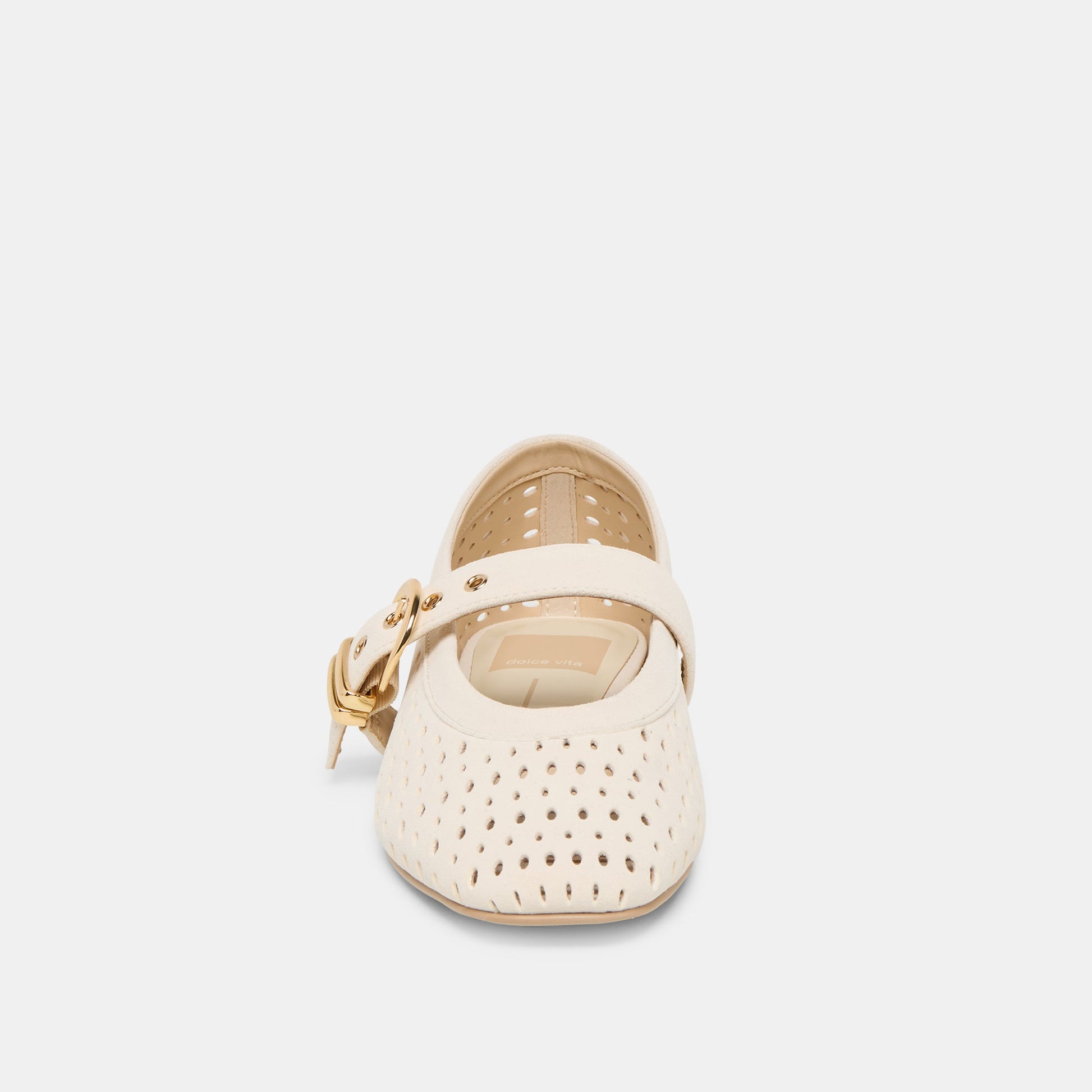 Dolce Vita Mikel Creme Perforated Suede Ballet Flats