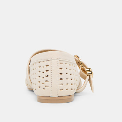 Dolce Vita Mikel Creme Perforated Suede Ballet Flats