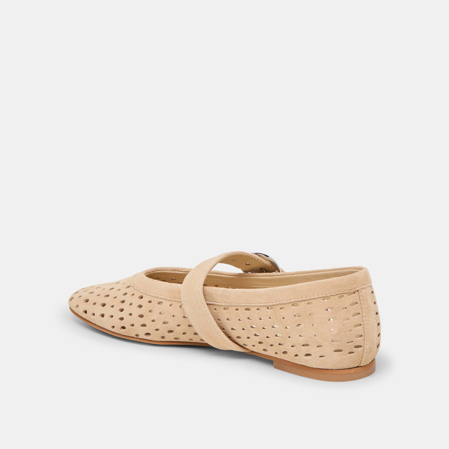 Dolce Vita Mikel Camel Perforated Suede Ballet Flats