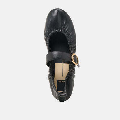 Dolce Vita Caely Black Leather Ballet Flats