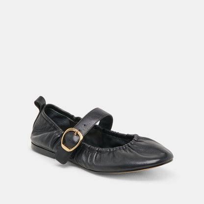Dolce Vita Caely Black Leather Ballet Flats