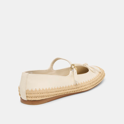 Dolce Vita Betony Off White Leather Ballet Flats