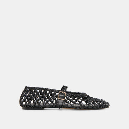 Dolce Vita Clair Black Woven Leather Ballet Flats