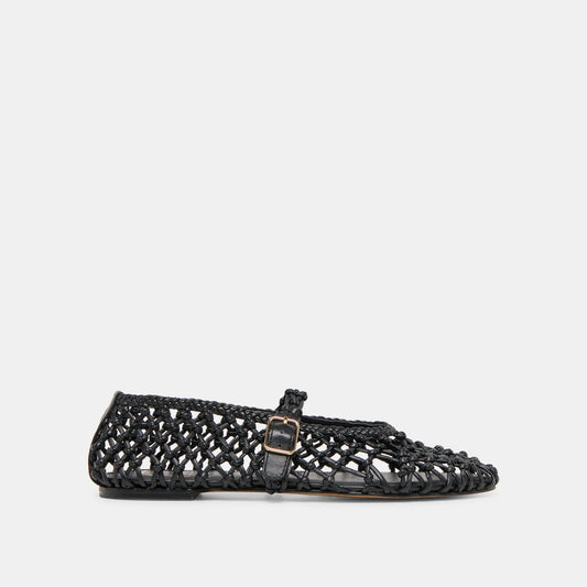 Dolce Vita Clair Black Woven Leather Ballet Flats