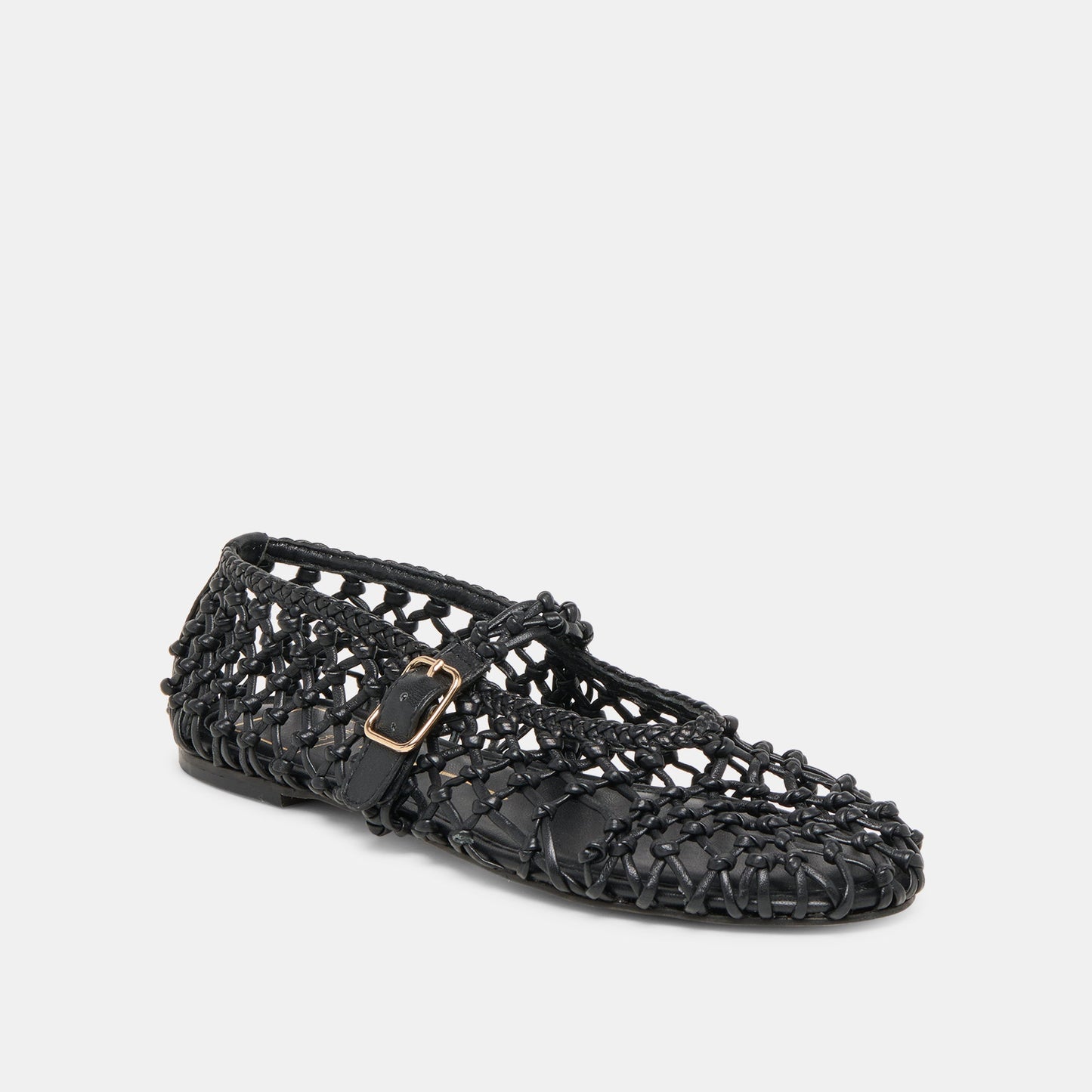 Dolce Vita Clair Black Woven Leather Ballet Flats