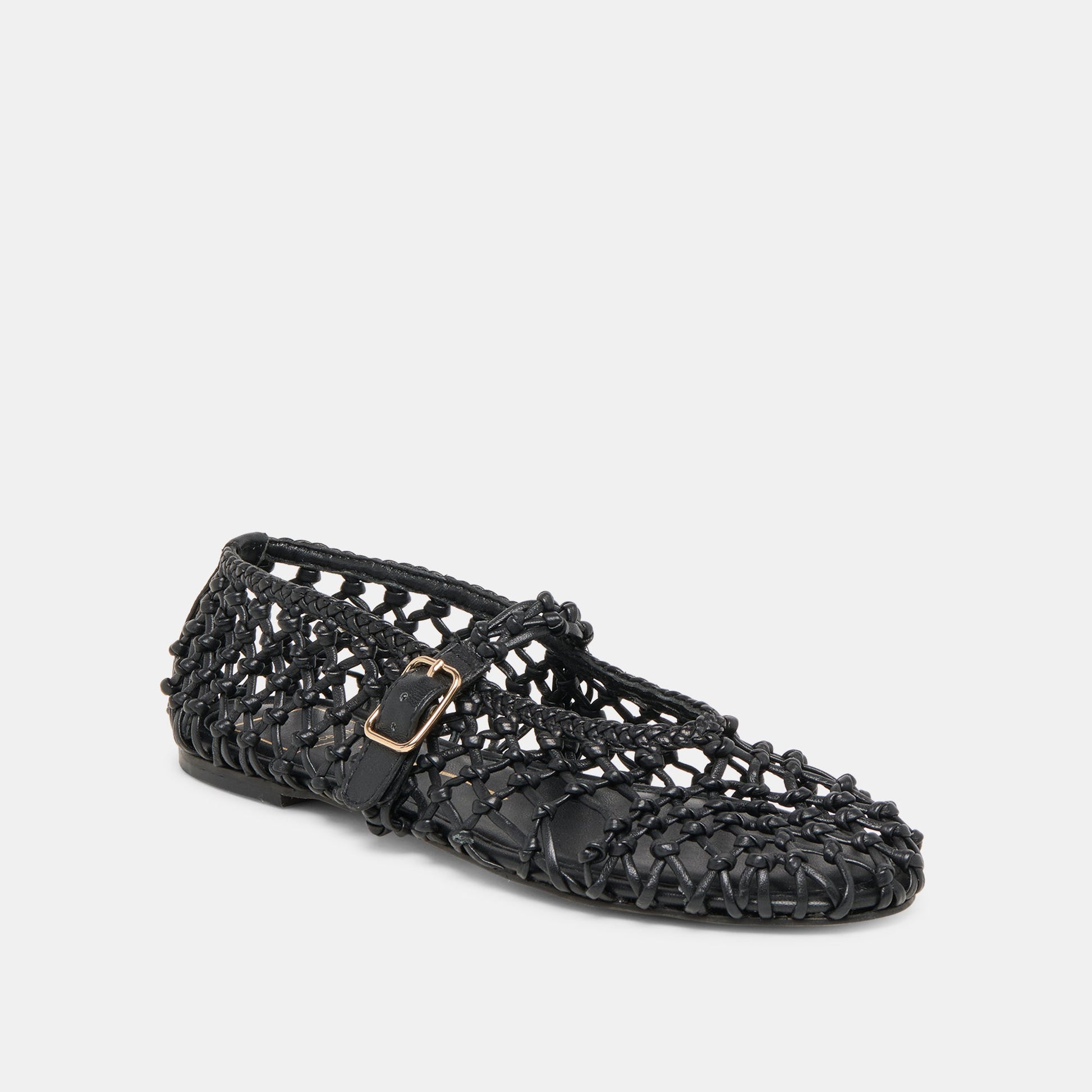 Dolce Vita Clair Black Woven Leather Ballet Flats