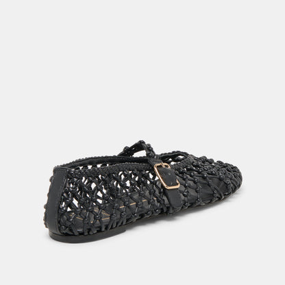 Dolce Vita Clair Black Woven Leather Ballet Flats
