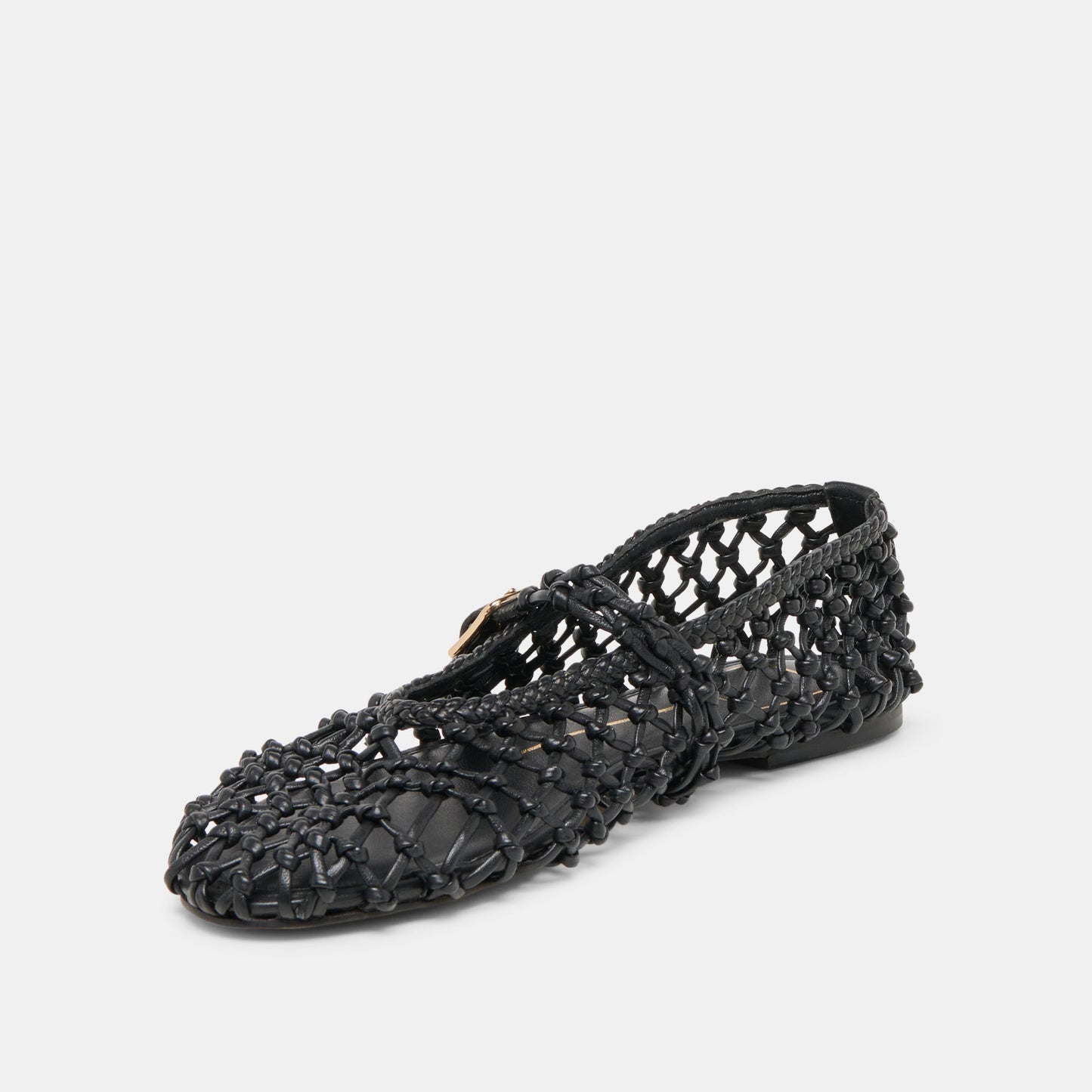 Dolce Vita Clair Black Woven Leather Ballet Flats