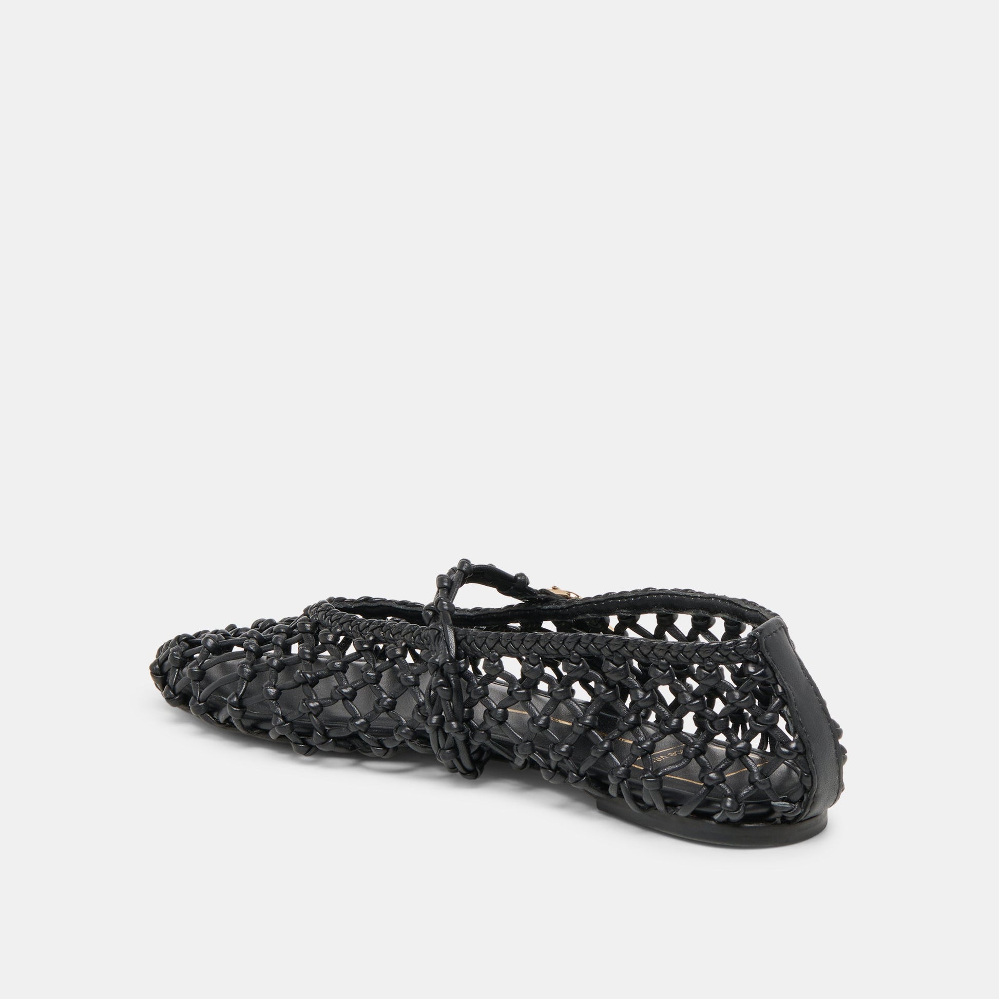 Dolce Vita Clair Black Woven Leather Ballet Flats