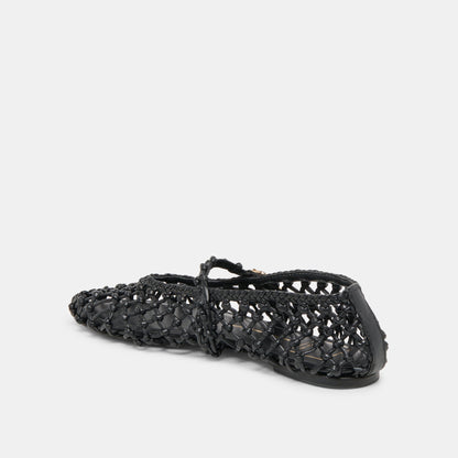 Dolce Vita Clair Black Woven Leather Ballet Flats