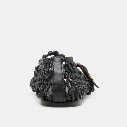 Dolce Vita Clair Black Woven Leather Ballet Flats