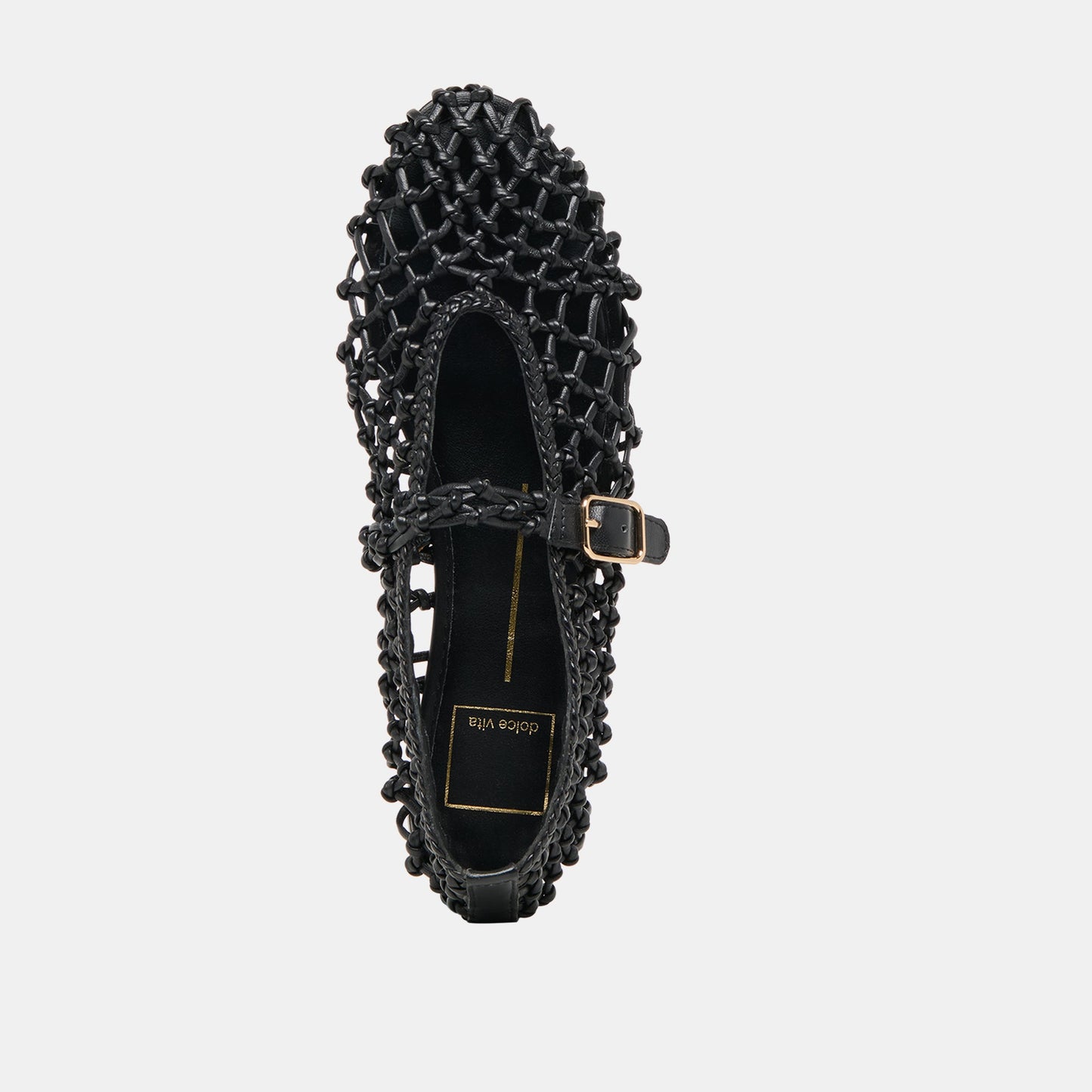 Dolce Vita Clair Black Woven Leather Ballet Flats
