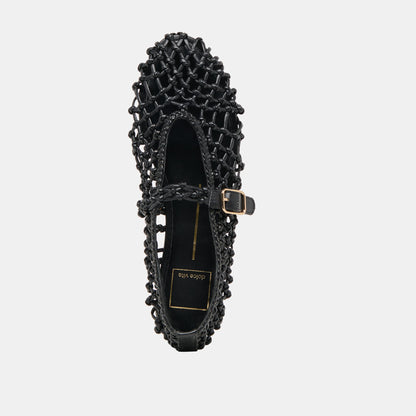 Dolce Vita Clair Black Woven Leather Ballet Flats