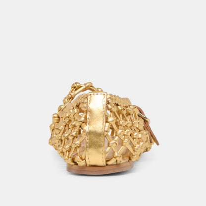 Dolce Vita Clair Gold Woven Leather Ballet Flats