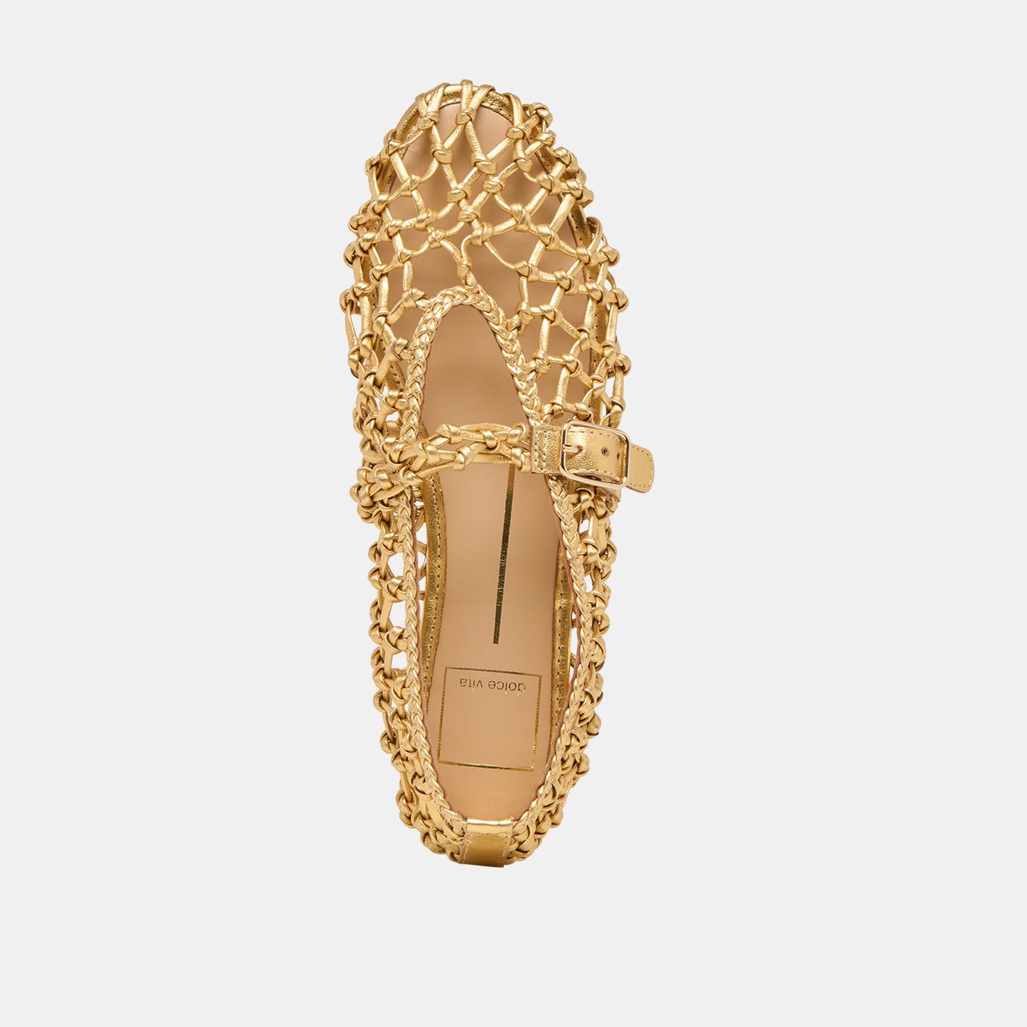 Dolce Vita Clair Gold Woven Leather Ballet Flats