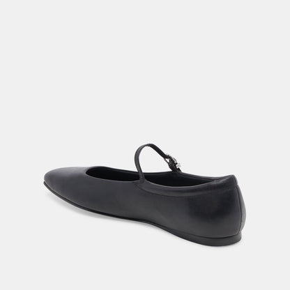 Dolce Vita Reyes Black Leather Ballet Flats