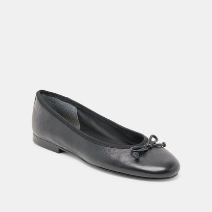 Dolce Vita Ritla Black Leather Ballet Flats