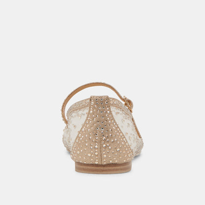 Dolce Vita REYES CRYSTAL BALLET FLATS GOLD MESH