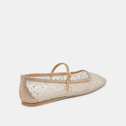Dolce Vita REYES CRYSTAL BALLET FLATS GOLD MESH