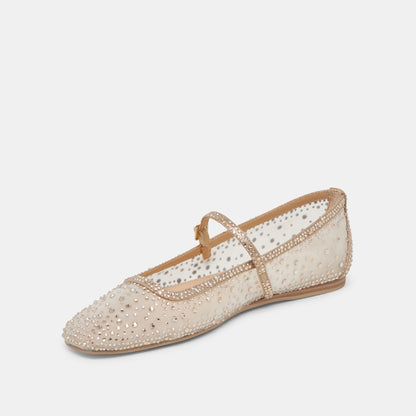 Dolce Vita REYES CRYSTAL BALLET FLATS GOLD MESH