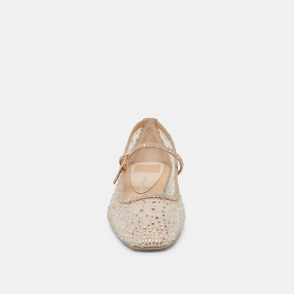 Dolce Vita REYES CRYSTAL BALLET FLATS GOLD MESH