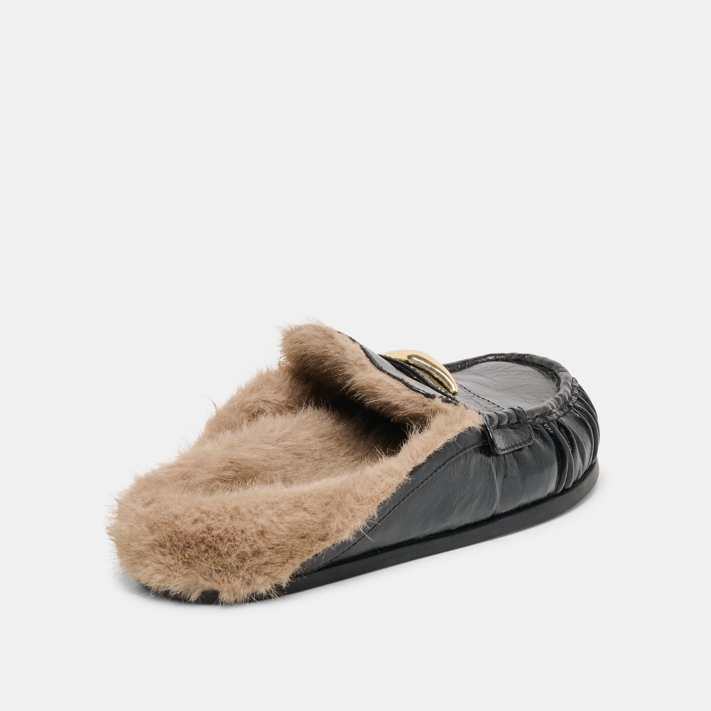 Dolce Vita Jodero Plush Black Leather Flats