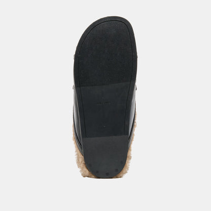 Dolce Vita Jodero Plush Black Leather Flats