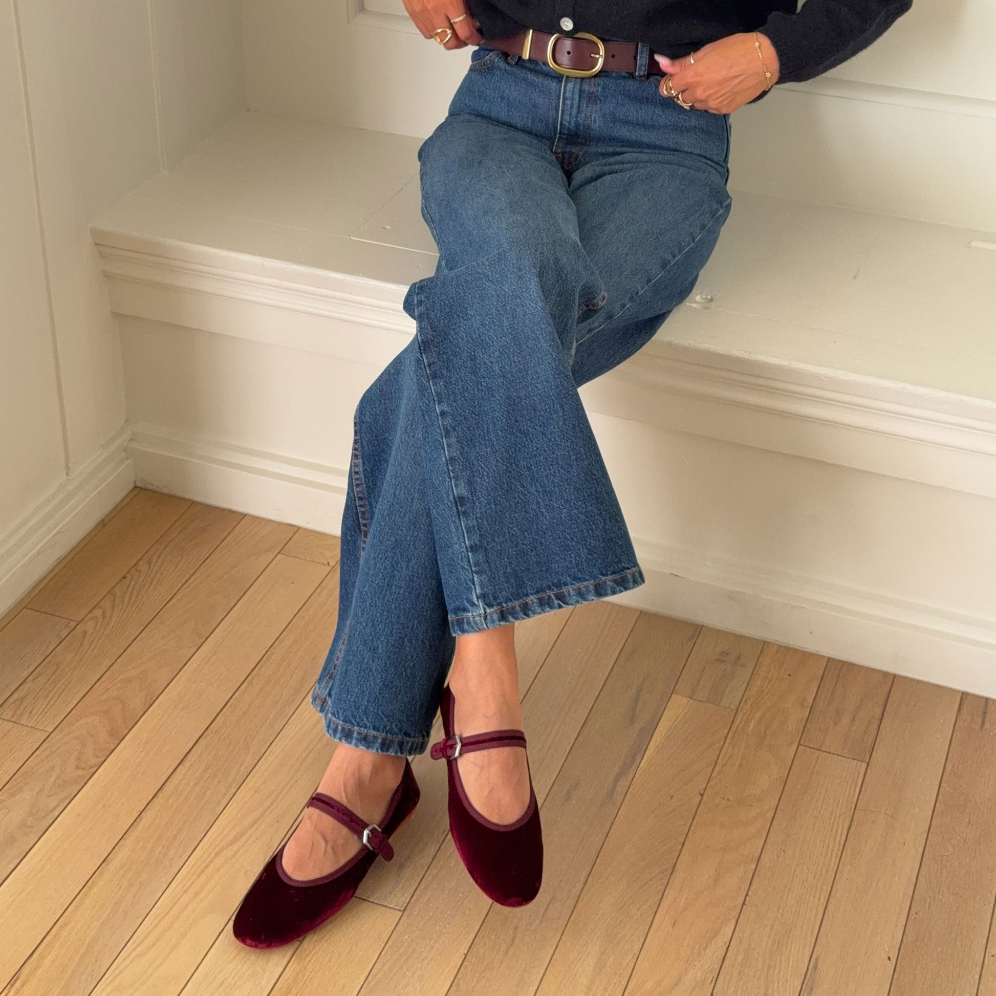 Dolce Vita ROSLYN BALLET FLATS WINE VELVET