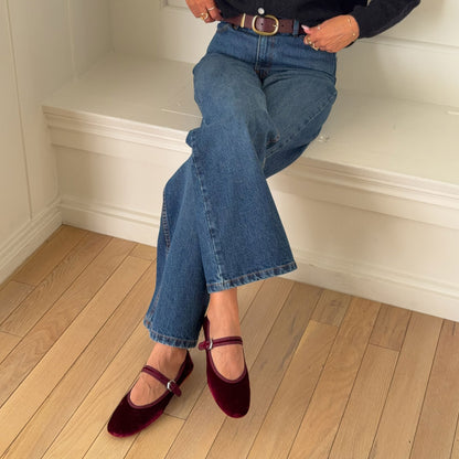 Dolce Vita ROSLYN BALLET FLATS WINE VELVET