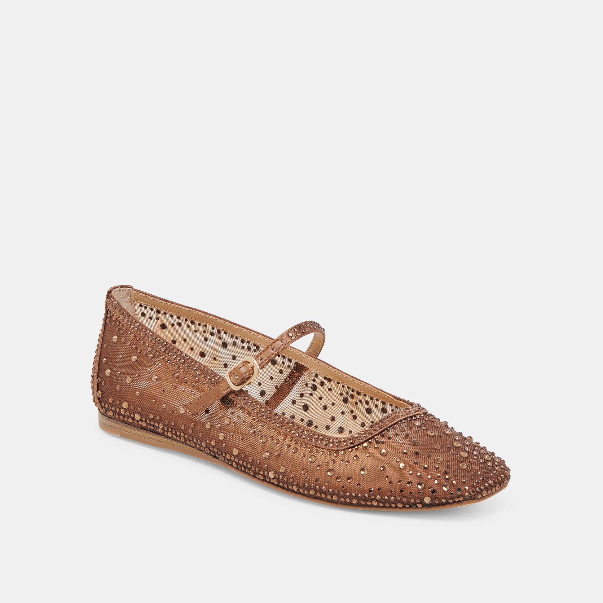 Dolce Vita REYES CRYSTAL BALLET FLATS MID BROWN MESH