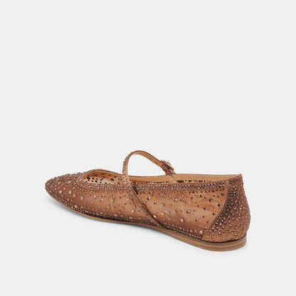 Dolce Vita REYES CRYSTAL BALLET FLATS MID BROWN MESH
