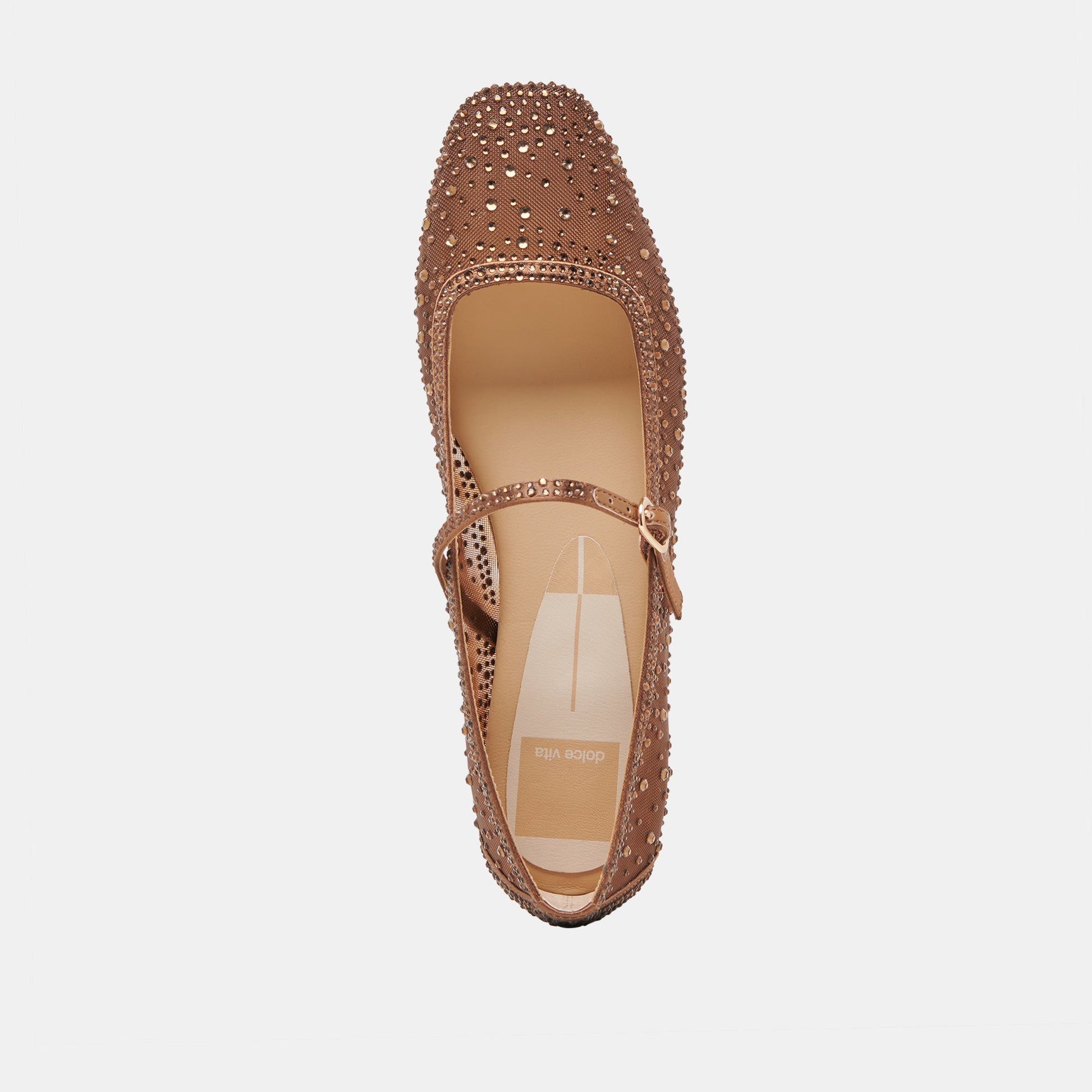 Dolce Vita REYES CRYSTAL BALLET FLATS MID BROWN MESH