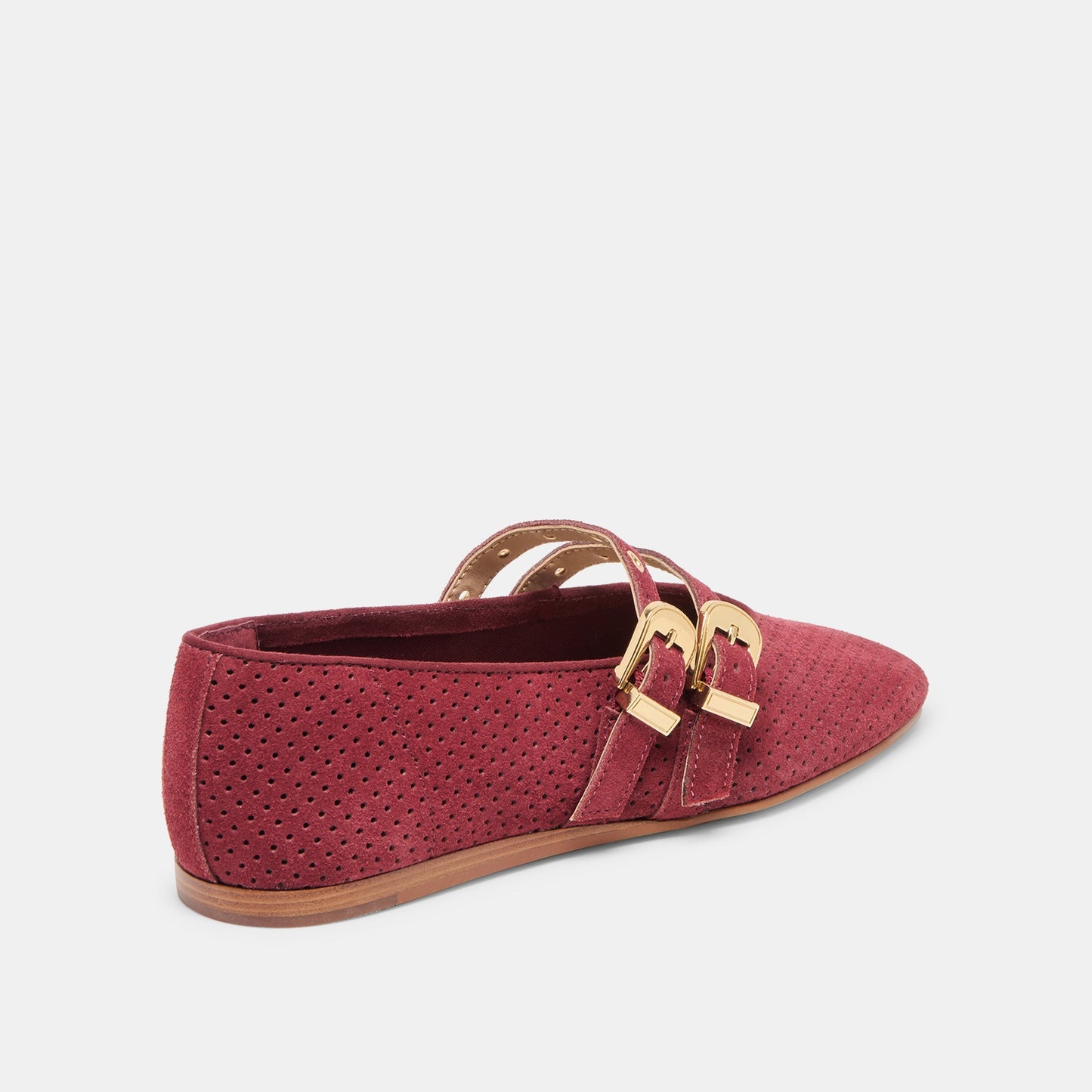 Dolce Vita Baylee Grommet Oxblood Perforated Suede Ballet Flats