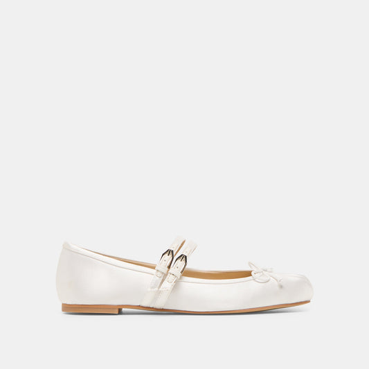 Dolce Vita Gibsen True White Satin Ballet Flats