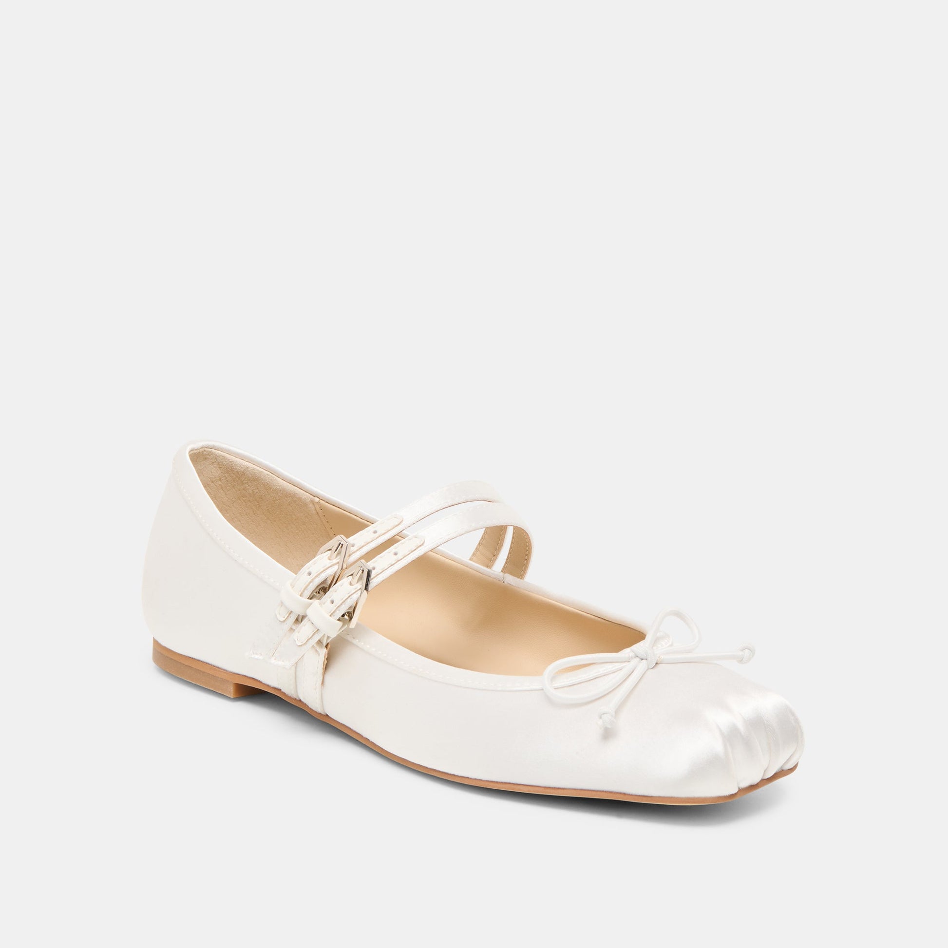 Dolce Vita Gibsen True White Satin Ballet Flats