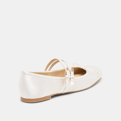 Dolce Vita Gibsen True White Satin Ballet Flats