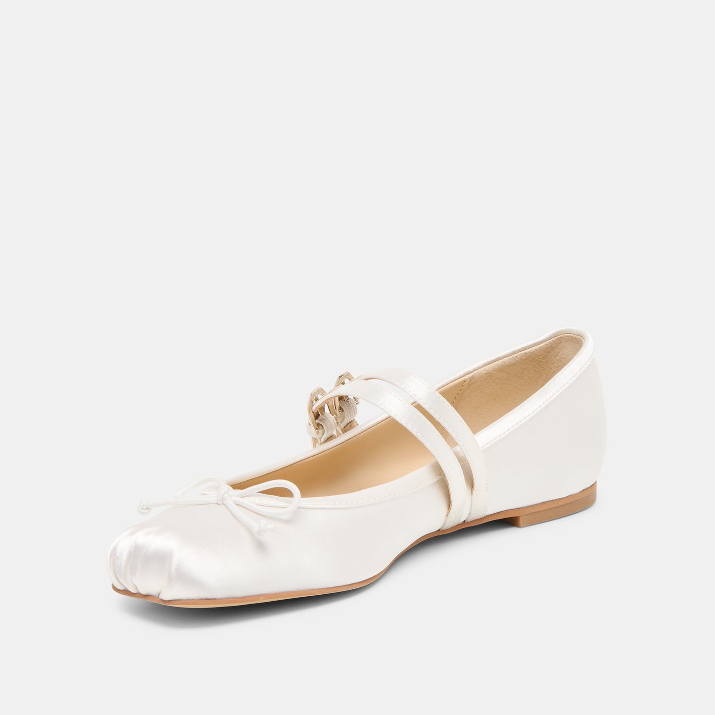 Dolce Vita Gibsen True White Satin Ballet Flats