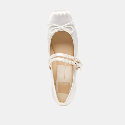 Dolce Vita Gibsen True White Satin Ballet Flats