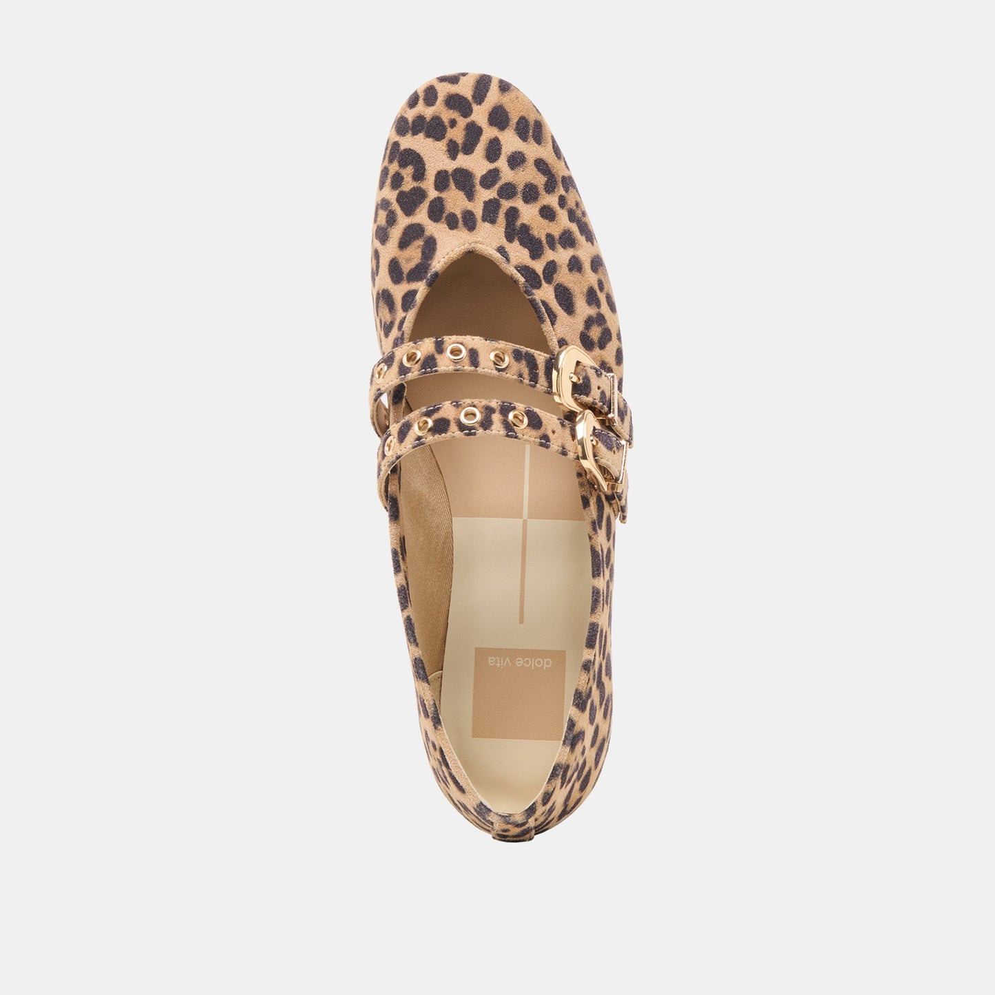 Dolce Vita Baylee Grommet Dk Leopard Printed Suede Ballet Flats